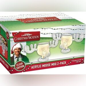 National Lampoon's Christmas Vacation Acrylic Moose Mug 2-Pack - Clear